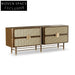 Modern Wooden Rattan Sideboard Cabinet with 4 Storage Drawers for Home