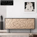 Modern Wooden Sideboard Cabinet with Black Metal Frame for Dining Room Storage