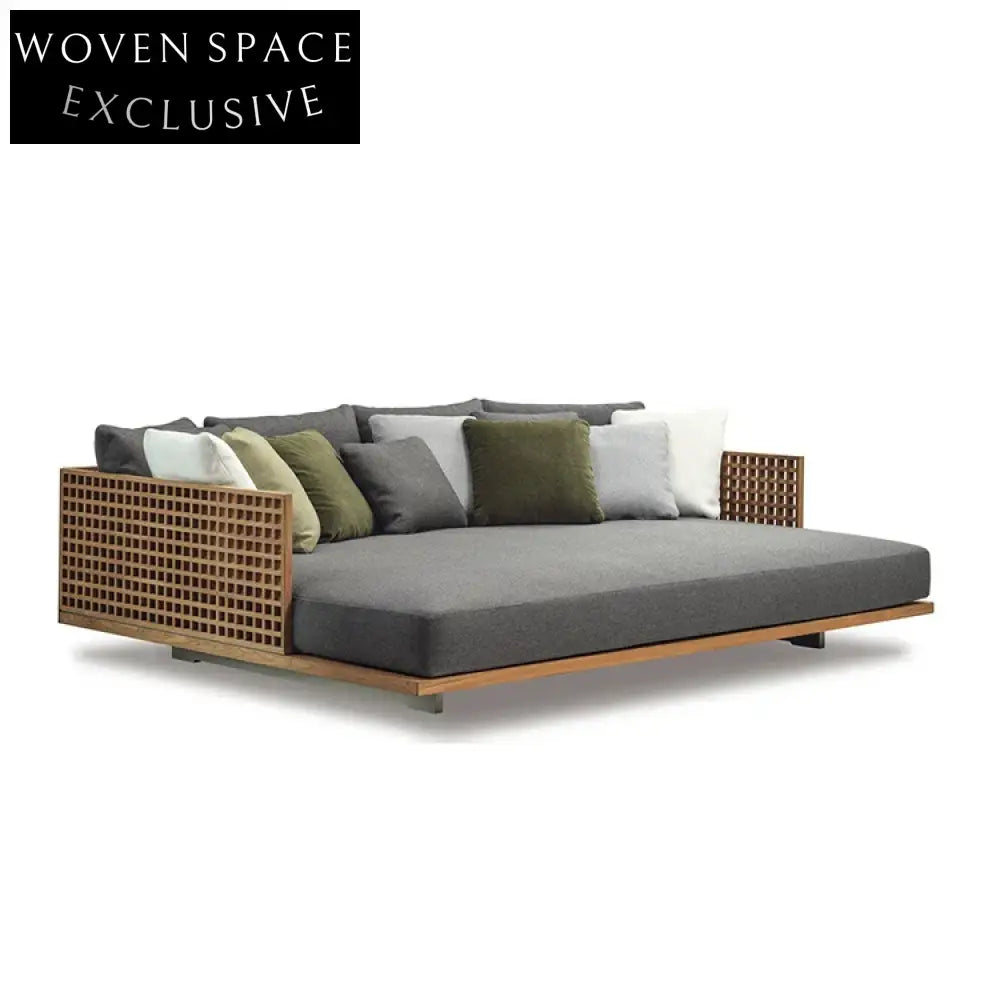 Modern Woven Rope Outdoor Patio Sofa Set with Aluminum Frame & Cushions