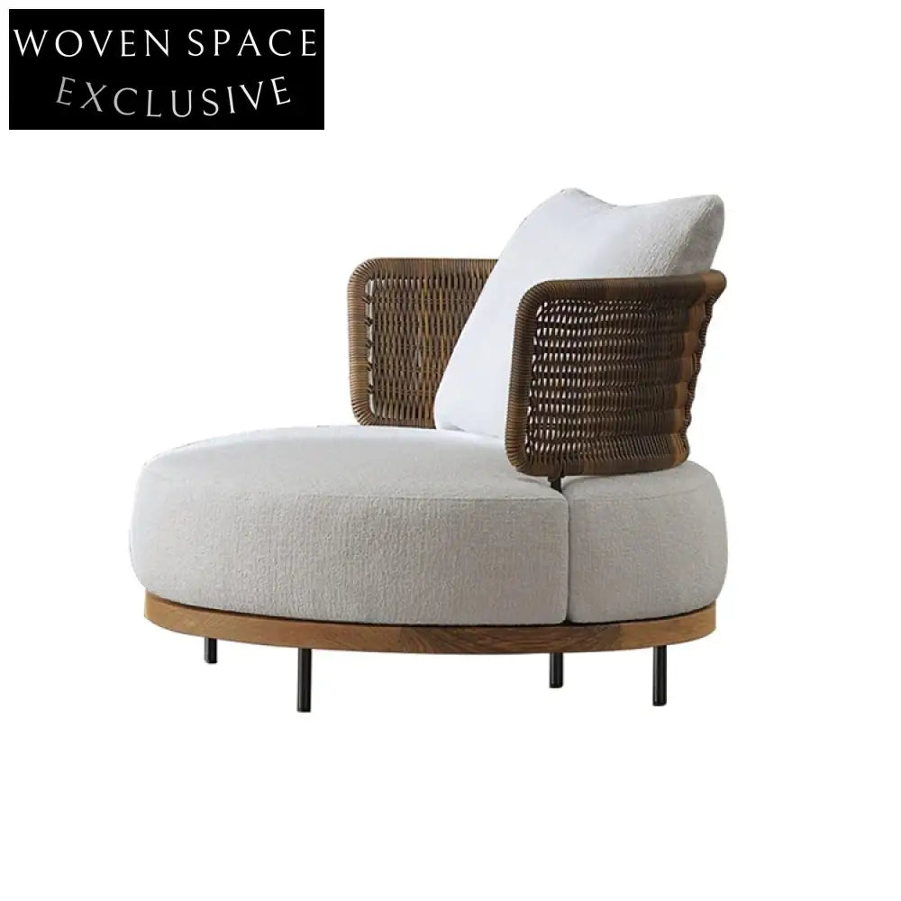 Modern Woven Rope Outdoor Patio Sofa Set with Aluminum Frame & Cushions