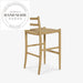 Modern Woven Wood Fabric Upholstered Bar Counter Stool for Kitchen & Hotel