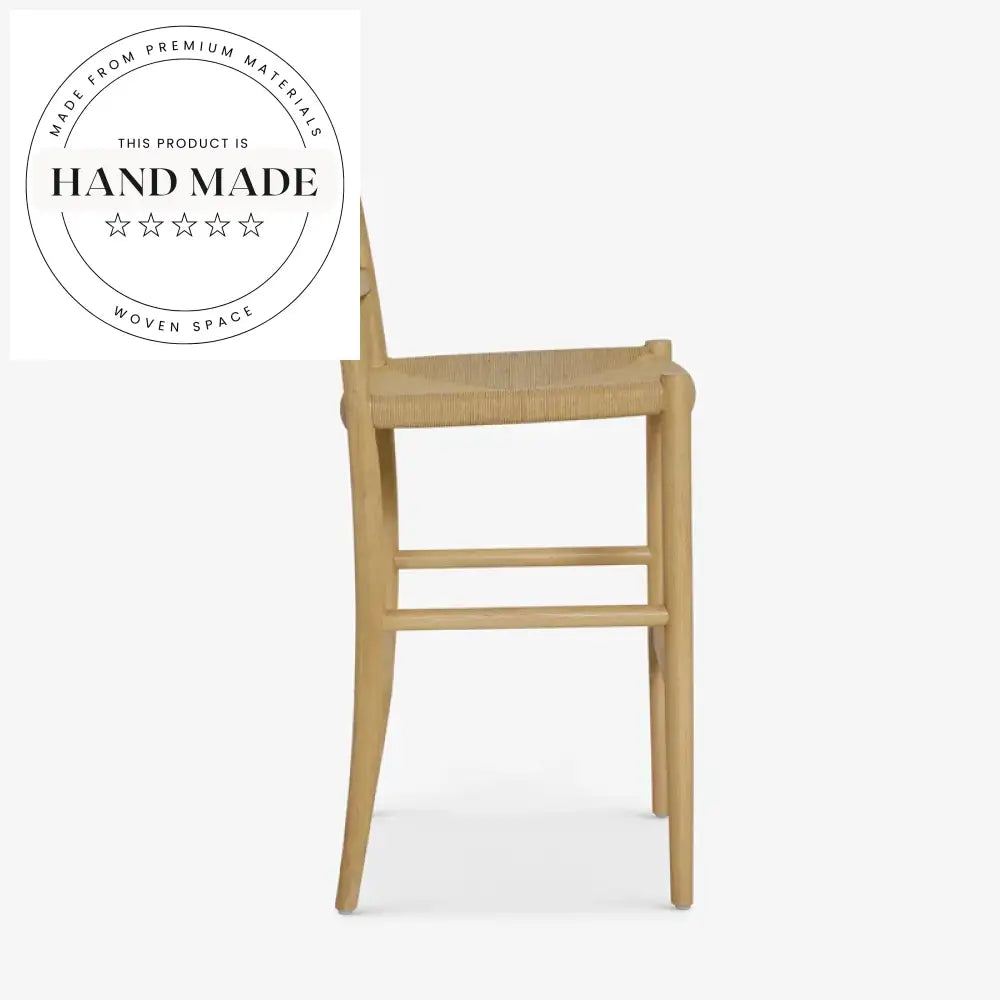 Modern Woven Wood Fabric Upholstered Bar Counter Stool for Kitchen & Hotel