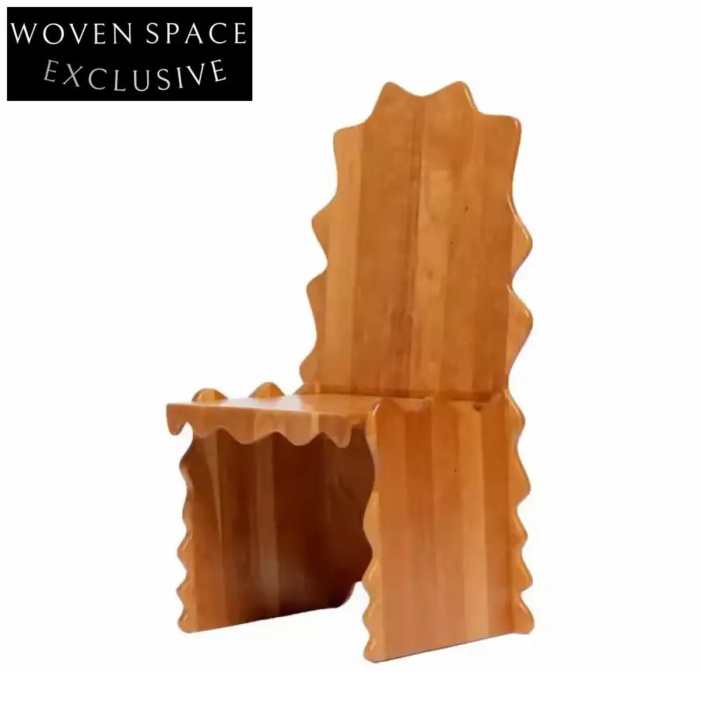 Modern Zigzag Wood Frame Dining Chair for Living Room Apartment