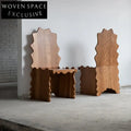 Modern Zigzag Wood Frame Dining Chair for Living Room Apartment
