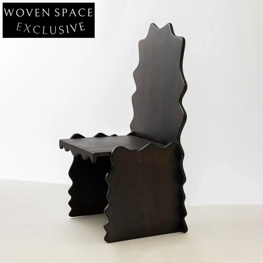 Modern Zigzag Wood Frame Dining Chair for Living Room Apartment