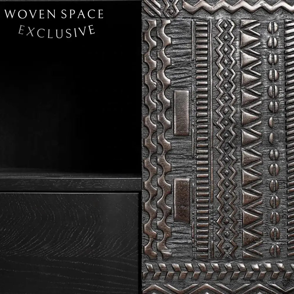 Modernist Luxury Black Wooden Rectangle Storage Cabinet for Home