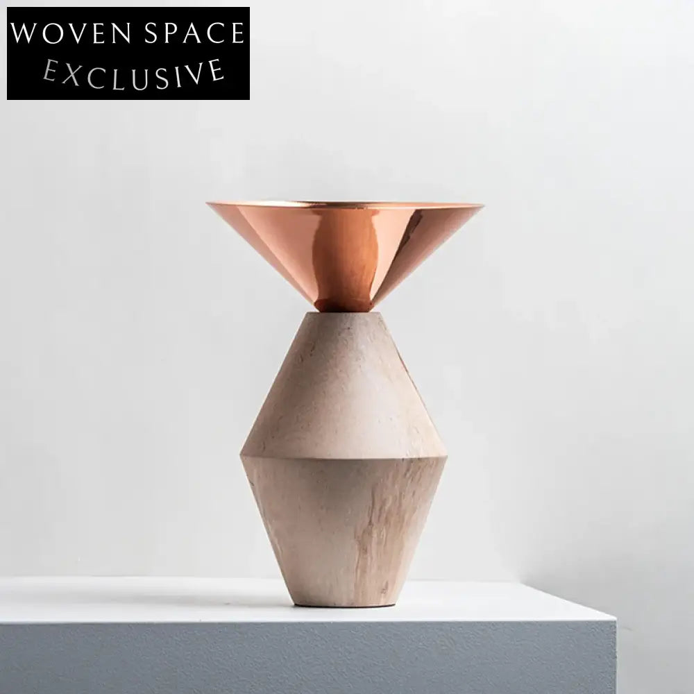 Modernist Natural Travertine Luxury Abstract Sculpture Art Decor Ornament