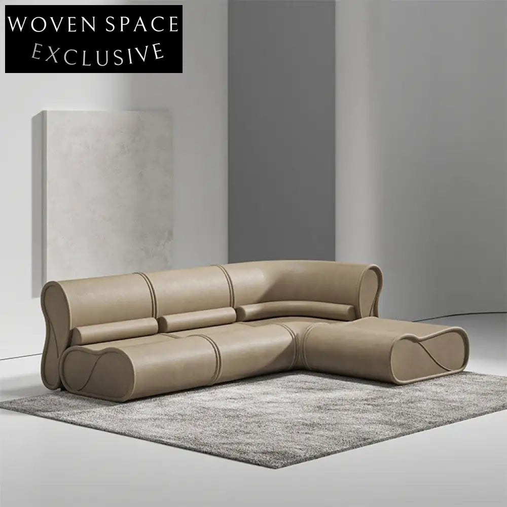 Modular Fabric Leather Sectional Sofa Set - Versatile Living Room Seating