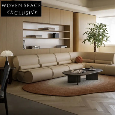 Modular Fabric Leather Sectional Sofa Set - Versatile Living Room Seating