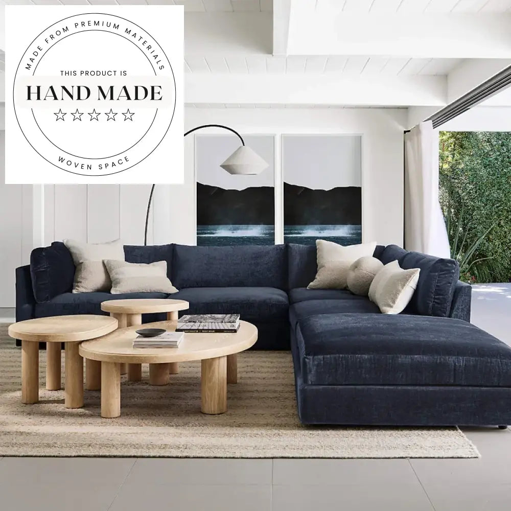Modular Modern L-Shape Fabric Sectional Living Room Sofa