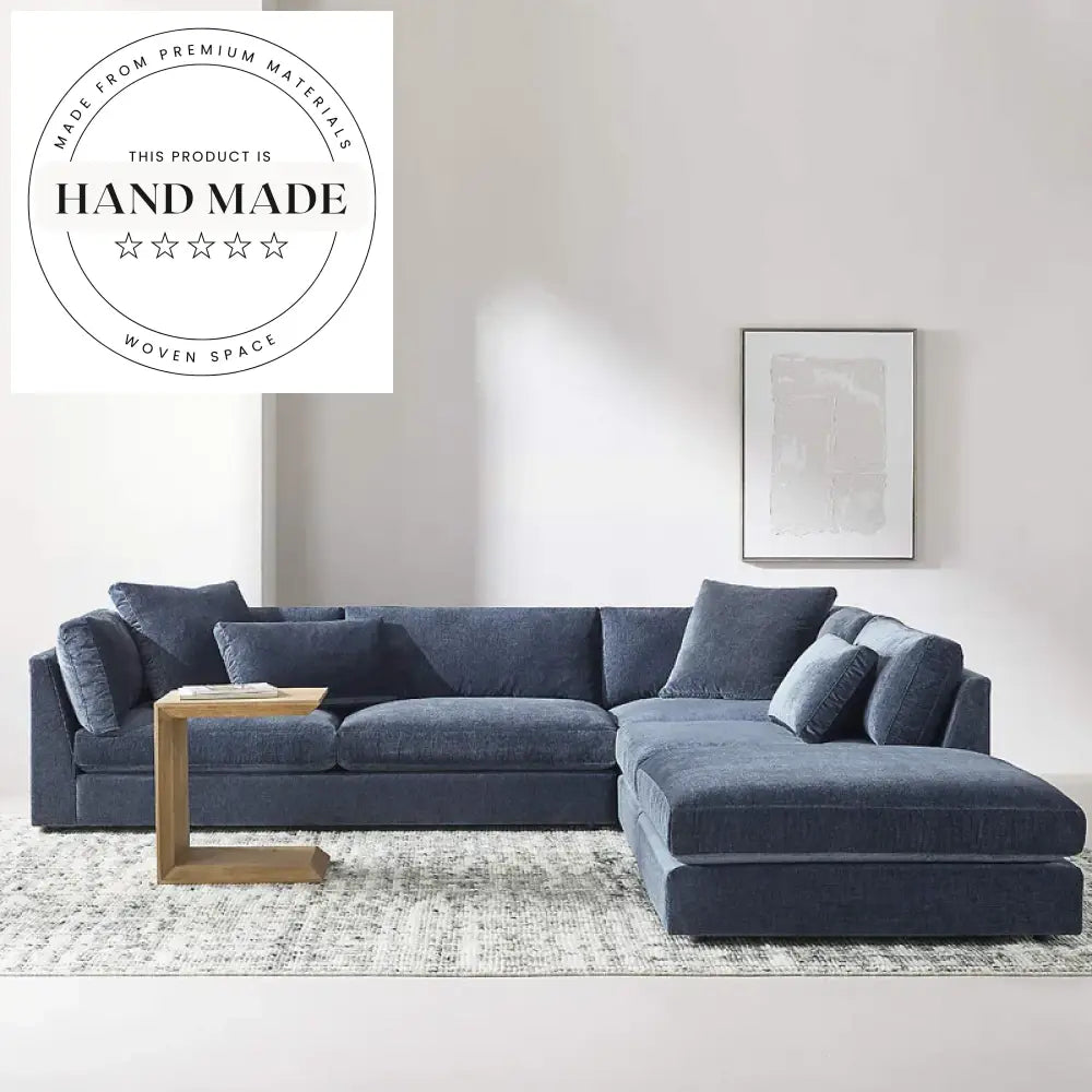 Modular Modern L-Shape Fabric Sectional Living Room Sofa