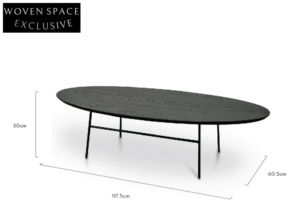 Montrel 117.5cm Coffee Table - Black Ash Veneer Coffee Tables
