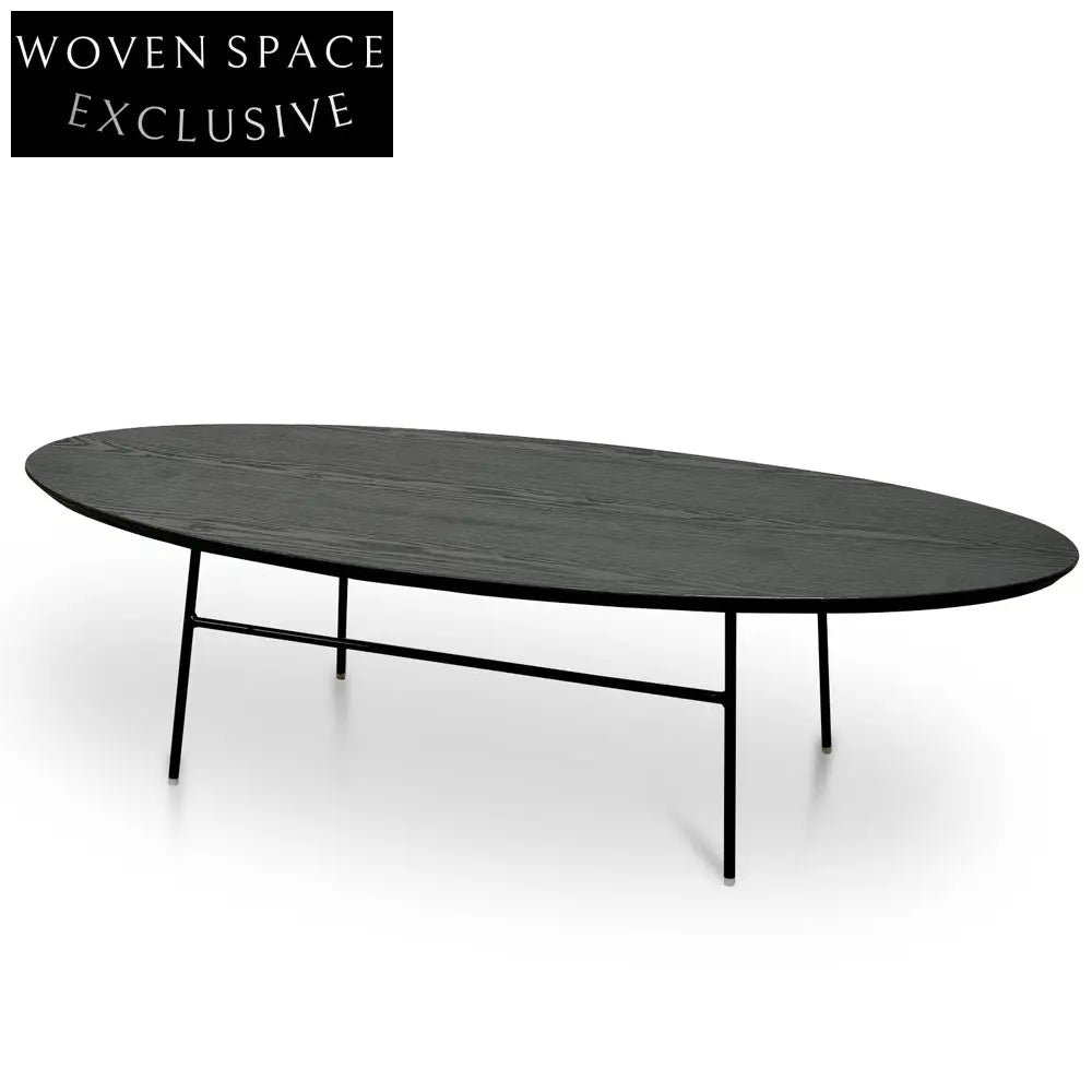 CCF2481-SD 117.5cm Coffee Table - Black Ash Veneer - Black Legs