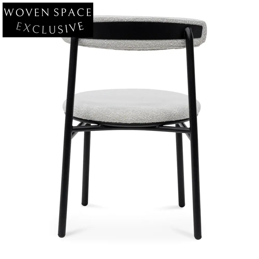 Moon White Boucle Dining Chair Dining Chairs