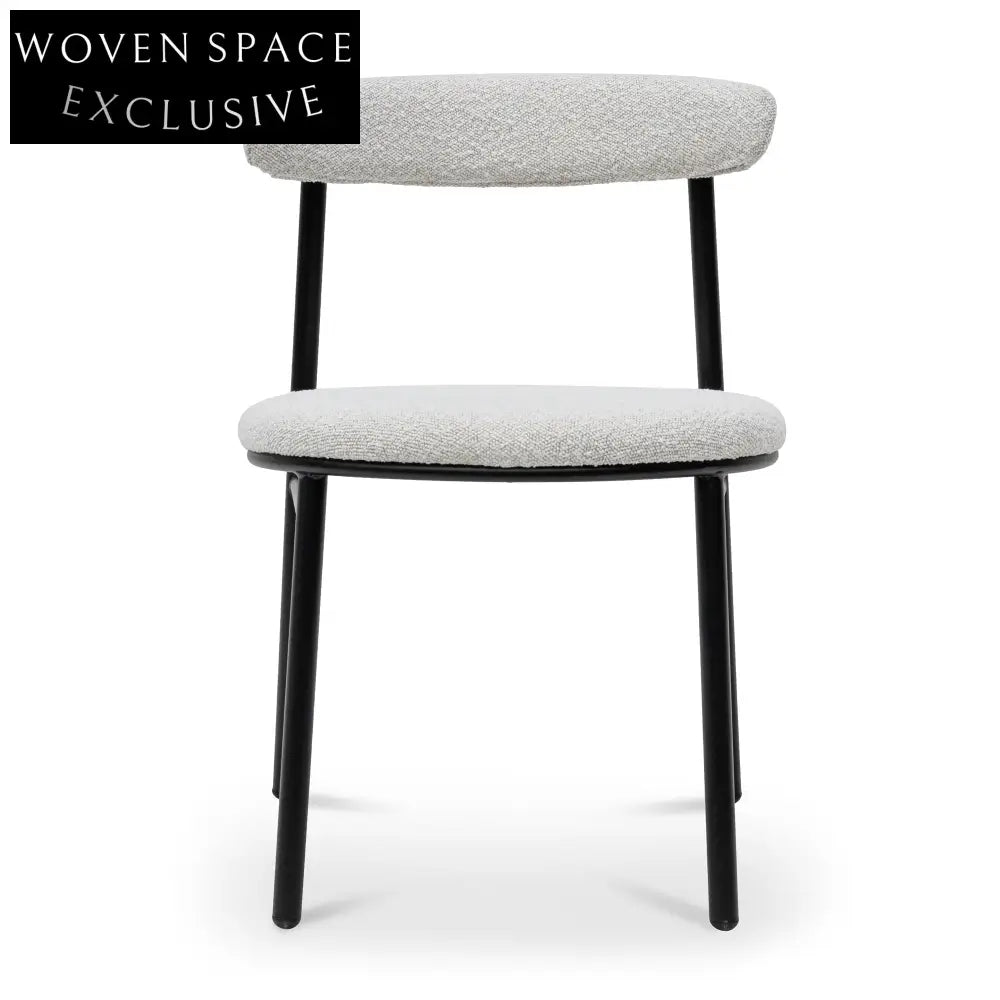 Moon White Boucle Dining Chair Dining Chairs