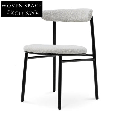 Moon White Boucle Dining Chair