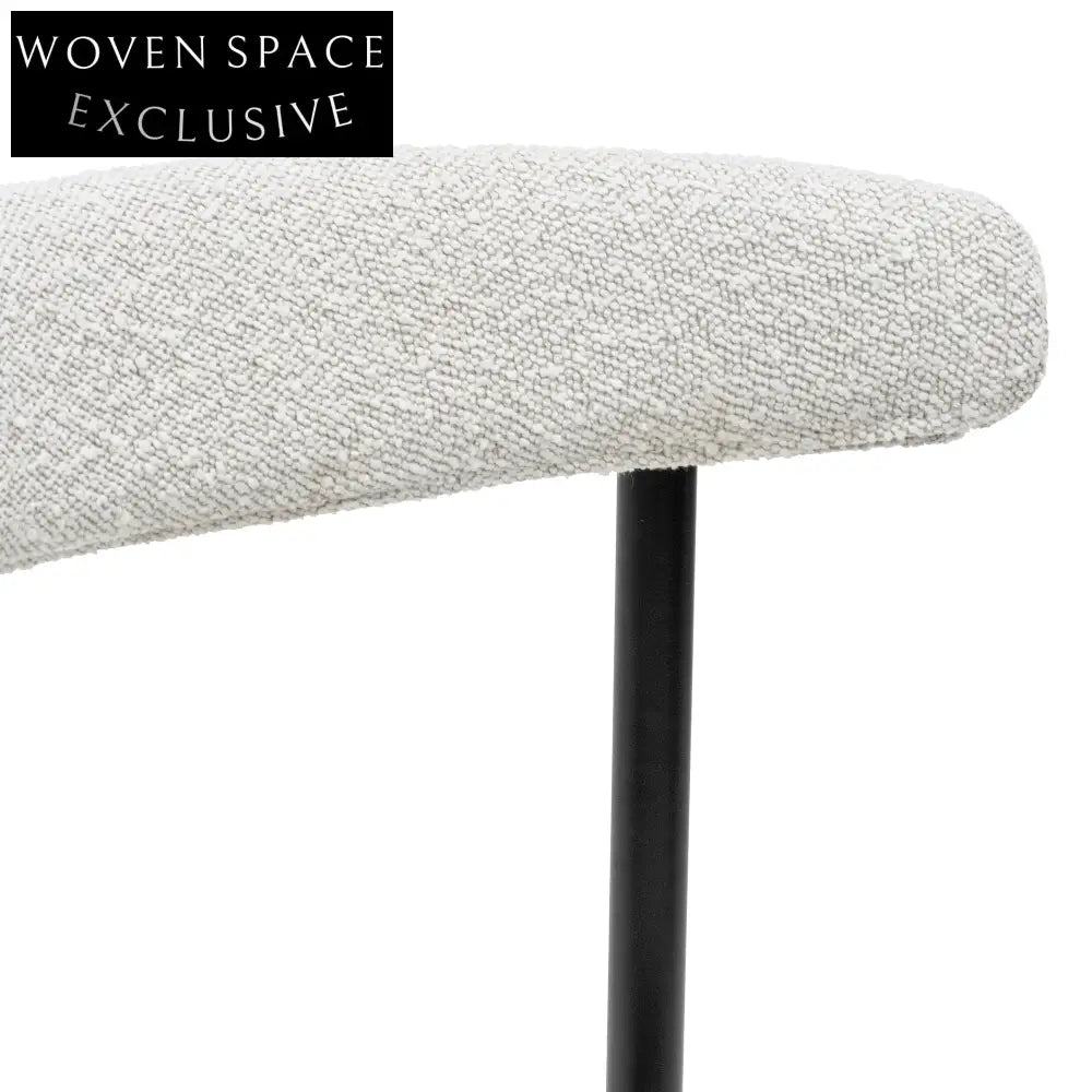 Moon White Boucle Dining Chair (set of 2) Dining Chairs