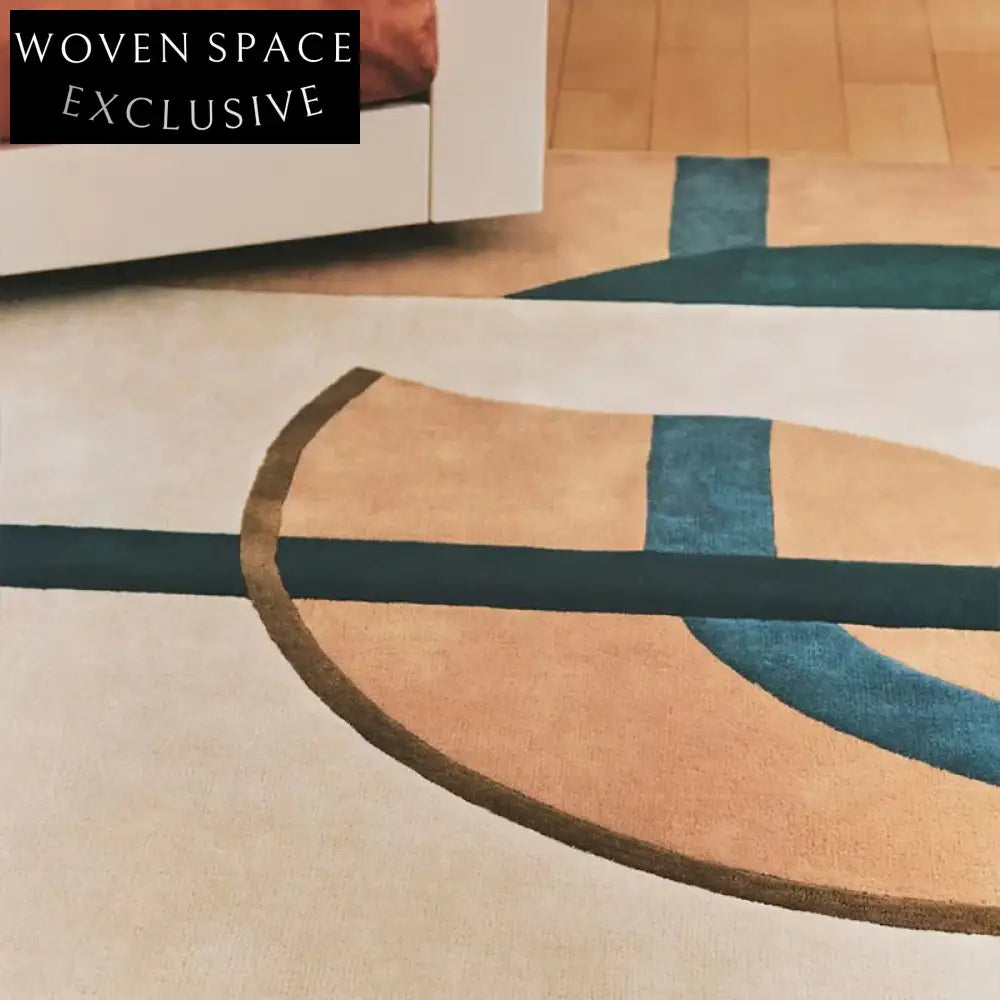 Morandi Luxury Geometric Pattern Polyester Area Rug for Modern Living Room Decor