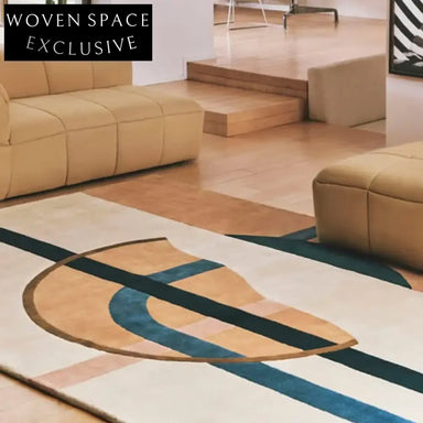 Morandi Luxury Geometric Pattern Polyester Area Rug for Modern Living Room Decor