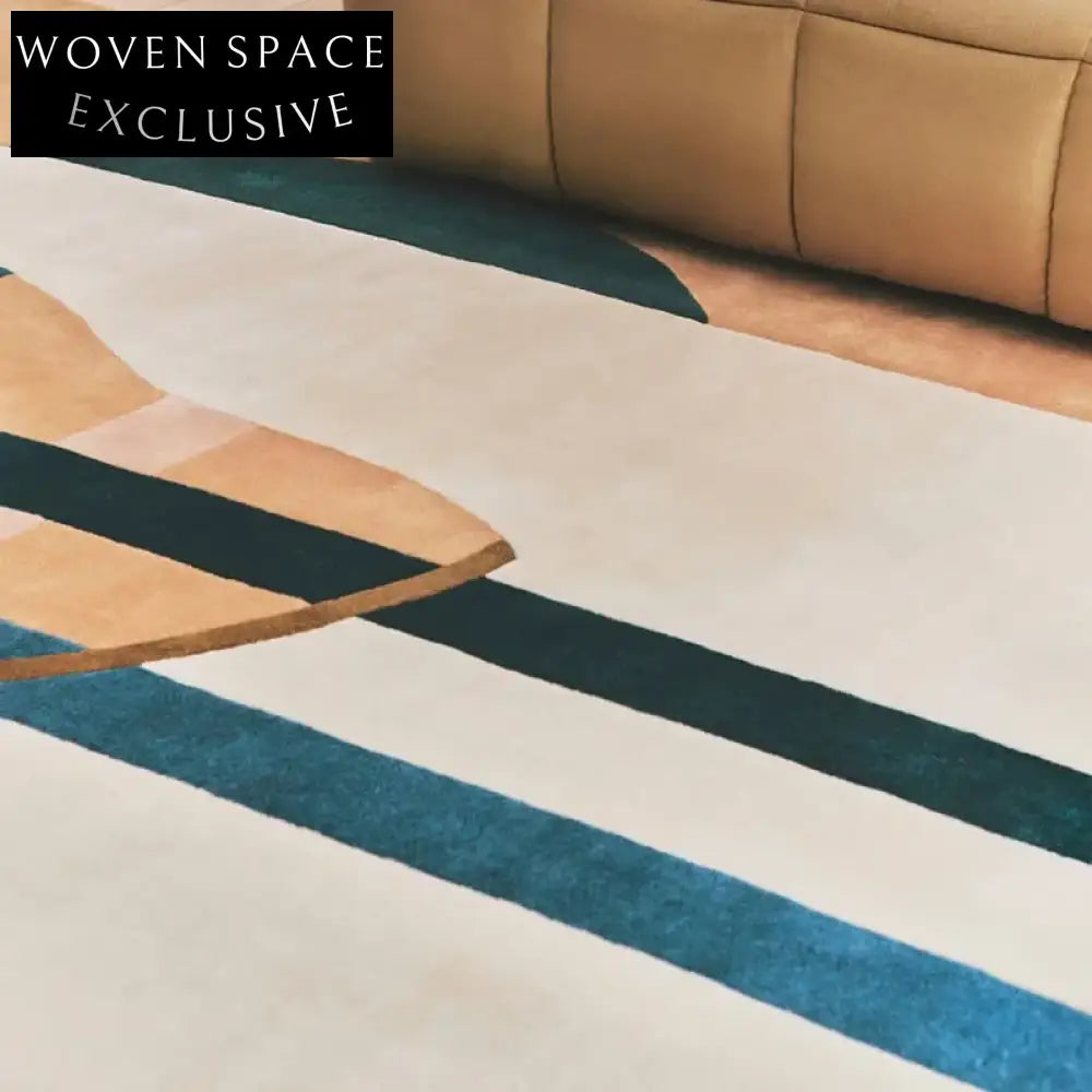 Morandi Luxury Geometric Pattern Polyester Area Rug for Modern Living Room Decor