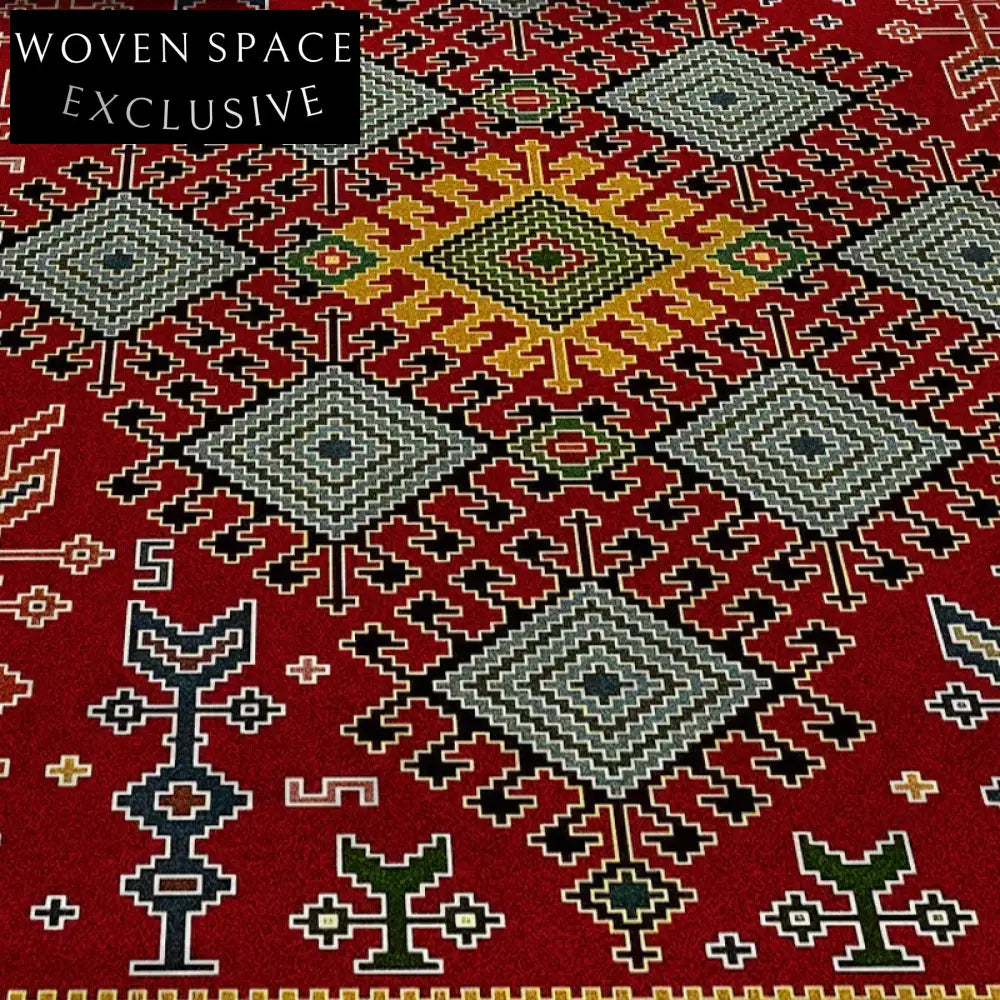 Moroccan Ethnic Vintage Style Machine Washable Persian Bedroom Living Room Area Rug