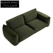 Luxurious Moss Green Velvet Three-Seater Sofa - Modern Minimalist Living Room Comfort