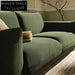 Luxurious Moss Green Velvet Three-Seater Sofa - Modern Minimalist Living Room Comfort