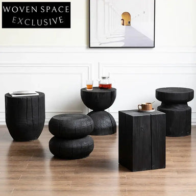 Multi-functional Solid Wood Ottoman Stool Side Coffee Table Living Room Accent Chair