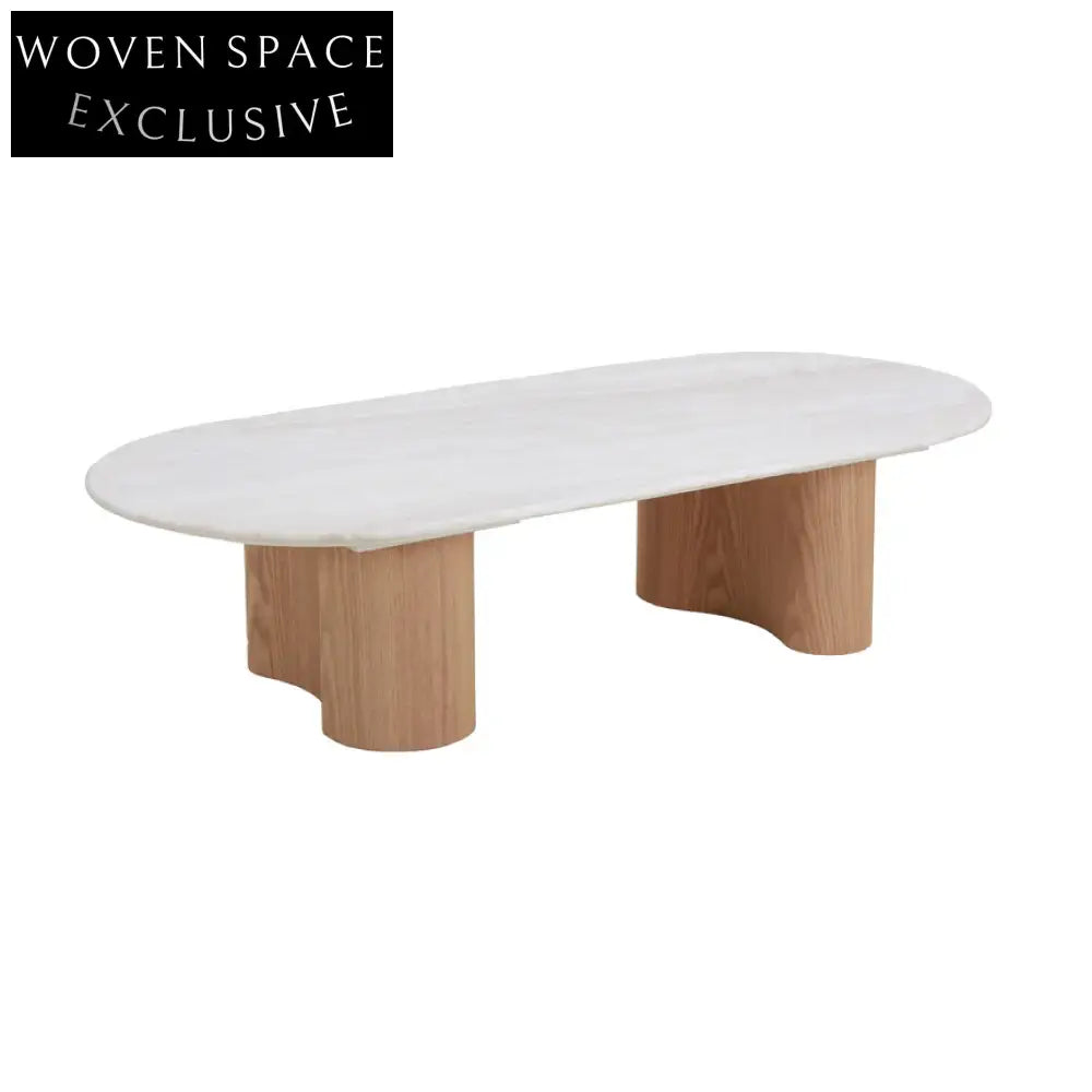 Nasim 1.5m Coffee Table - Marble/Natural Coffee Table