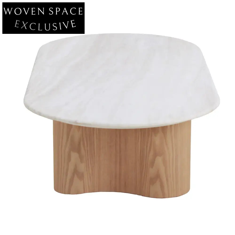 Nasim 1.5m Coffee Table - Marble/Natural Coffee Table