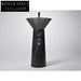 Natural Black Marble Standing Basin Sink Artistic Design for Bathroom Hotel Used Black / Stone