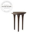 Natural Brown Solid Oak Geometric Nordic Living Room Side Table