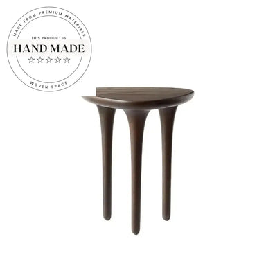 Natural Brown Solid Oak Geometric Nordic Living Room Side Table