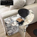 Natural Italian Calacatta Viola Marble Half-Round Small Corner Coffee Table