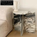 Natural Italian Calacatta Viola Marble Half-Round Small Corner Coffee Table