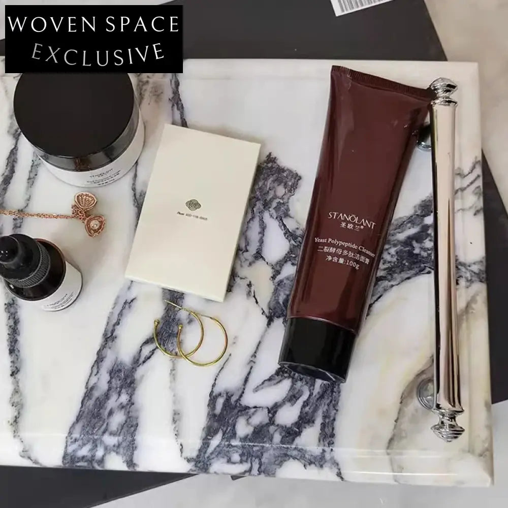 Natural Marble Decorative Table Tray, Elegant Square Design for Home Decor