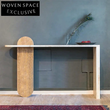 Natural Marble Modern Entryway Console Table, Durable Living Room Accent Furniture