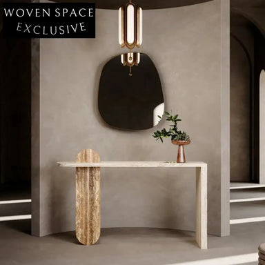 Natural Marble Modern Entryway Console Table, Durable Living Room Accent Furniture