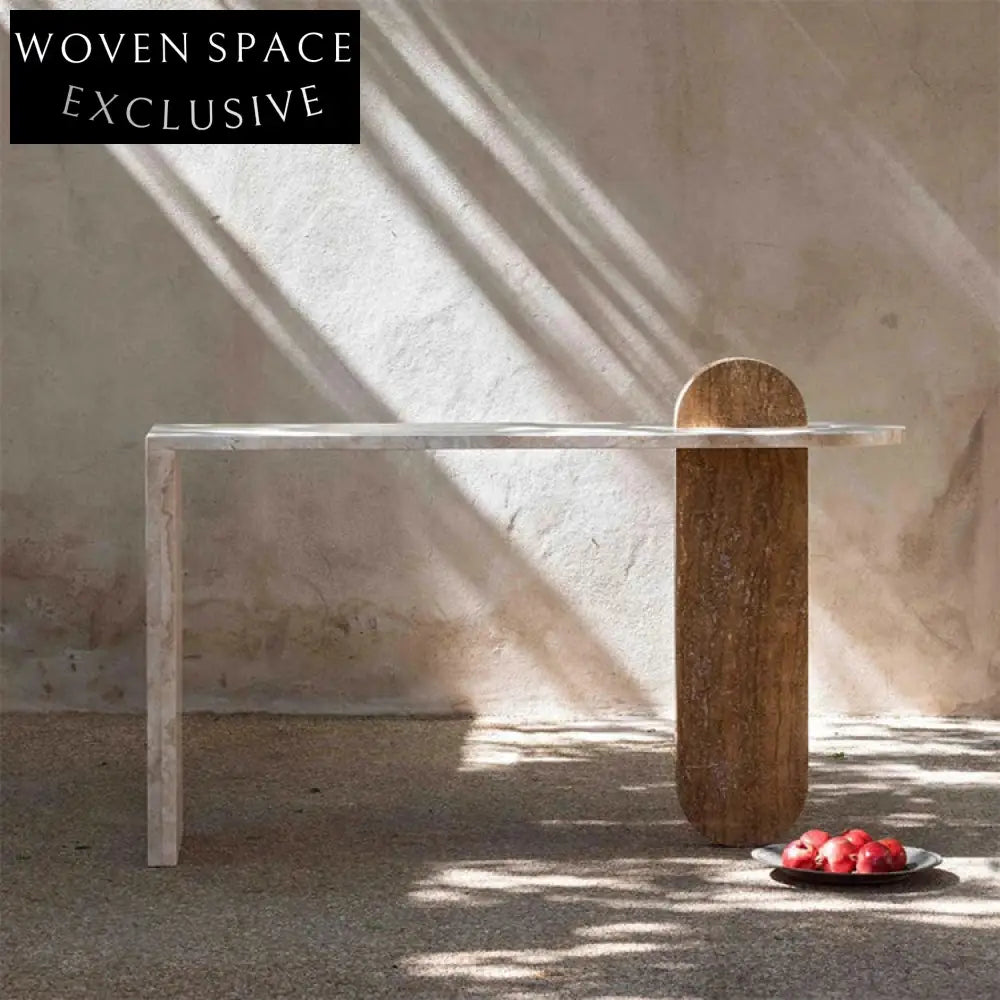 Natural Marble Modern Entryway Console Table, Durable Living Room Accent Furniture