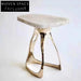 Natural Marble Top Gold Metal Base Round Modern Living Room Coffee Table