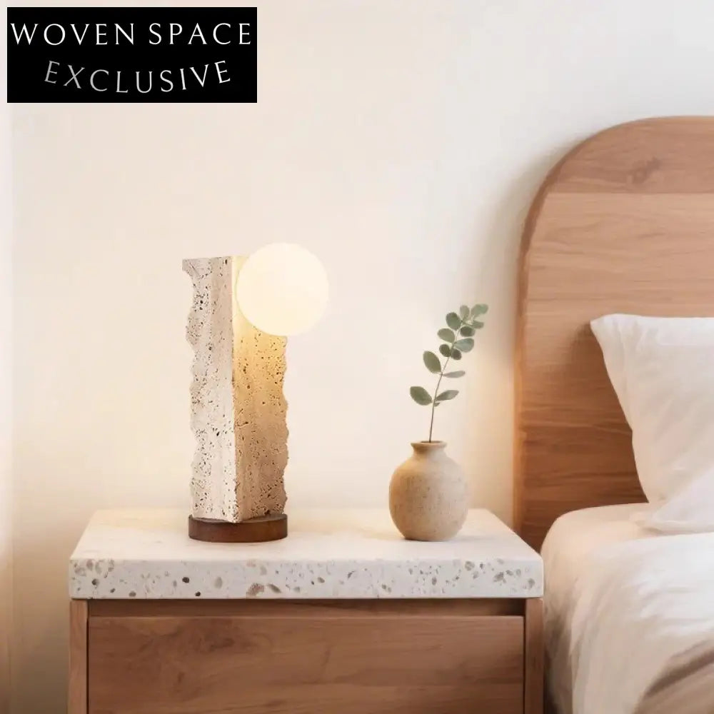 Natural Marble Wabi Sabi LED Table Lamp - Elegant Home Decor Reading Light