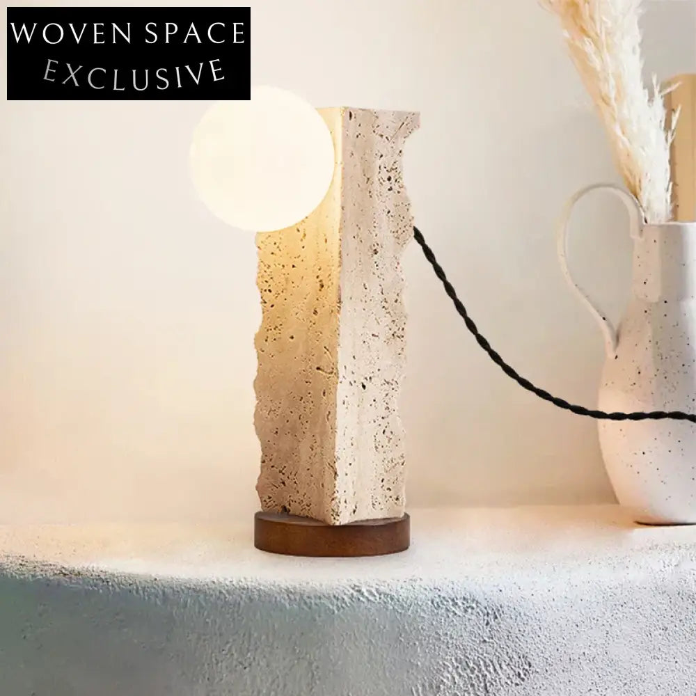 Natural Marble Wabi Sabi LED Table Lamp - Elegant Home Decor Reading Light