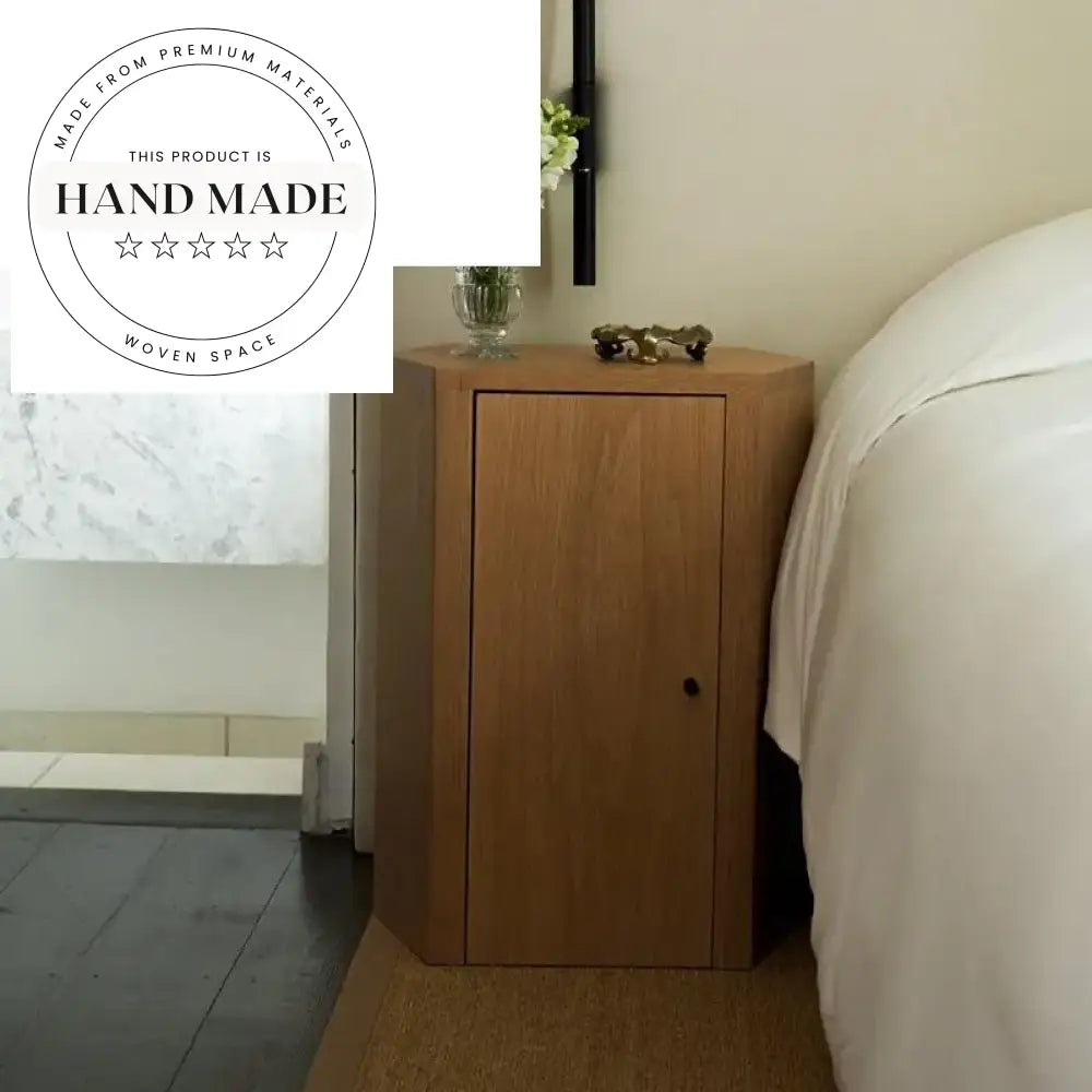 Natural Oak Solid Wood Modern Two Drawer Storage Bedside Table