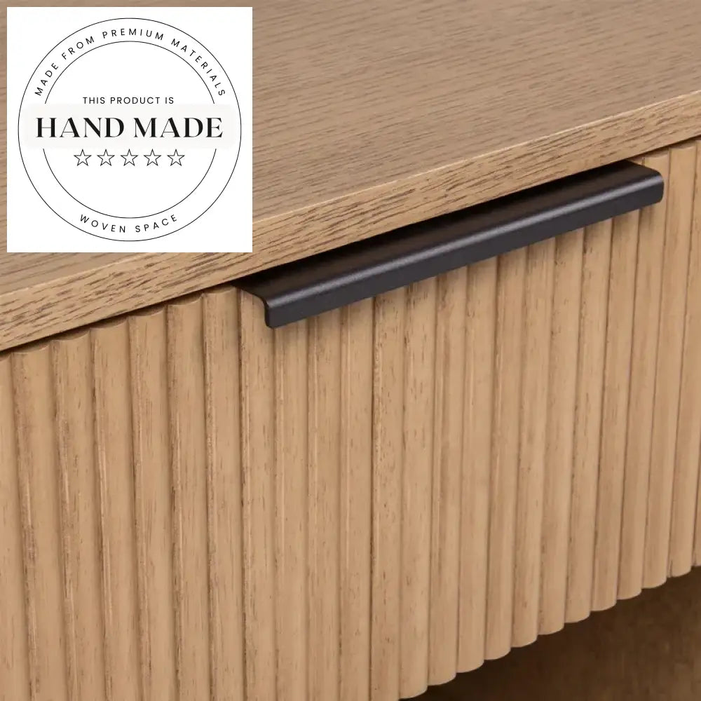 Natural Oak Wood Single Drawer Contemporary Bedside Nightstand