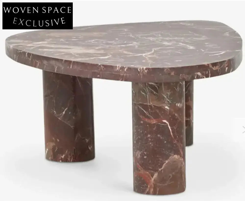 Tostone Natural Red Wine Marble Coffee Table - Modern Living Room Decor