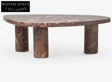 Tostone Natural Red Wine Marble Coffee Table - Modern Living Room Decor