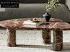 Tostone Natural Red Wine Marble Coffee Table - Modern Living Room Decor
