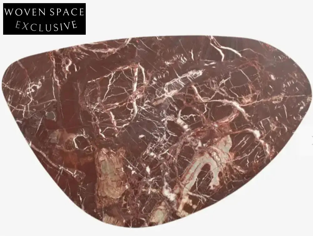 Tostone Natural Red Wine Marble Coffee Table - Modern Living Room Decor