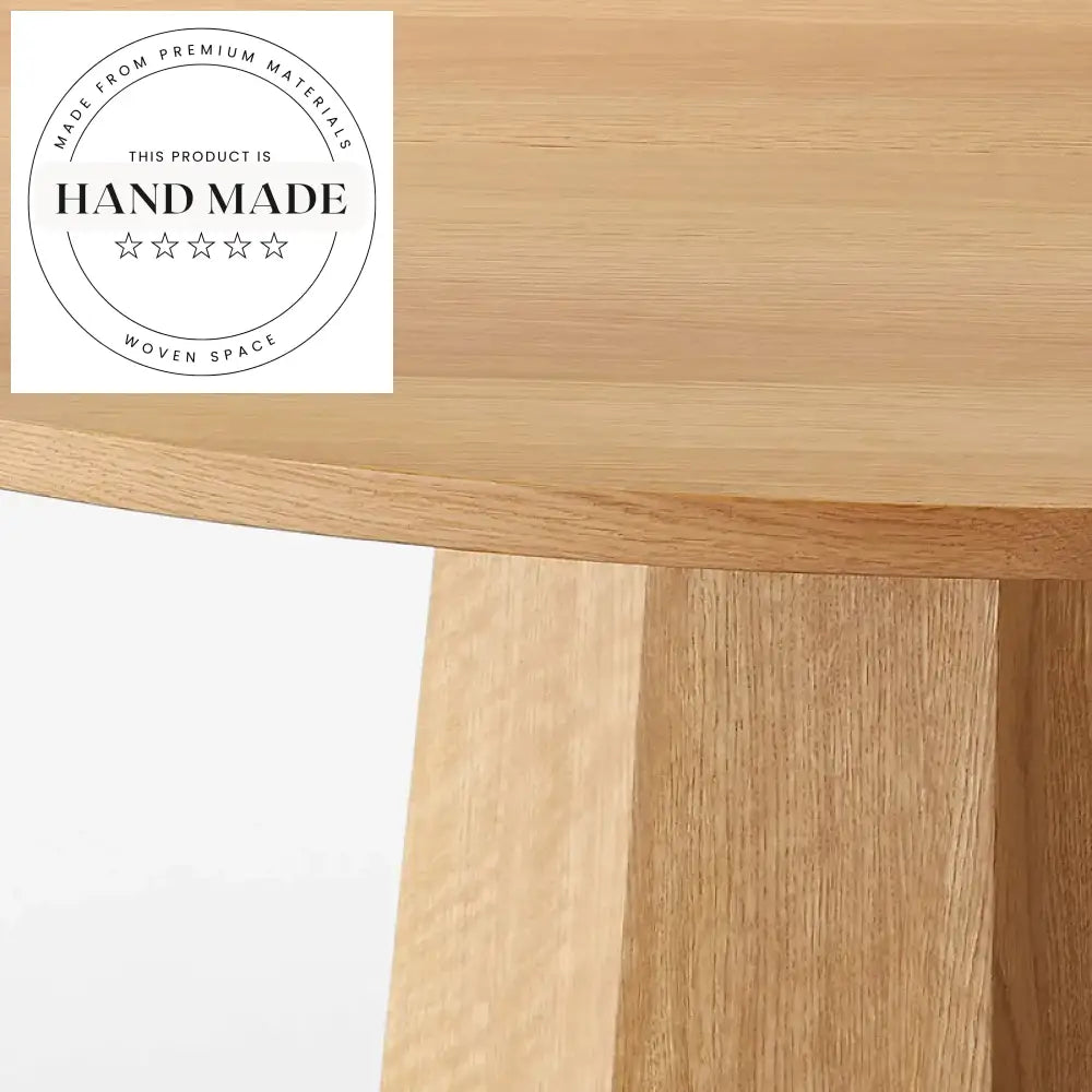 Natural Round Solid Oak Wood 6 Seater Dining Table