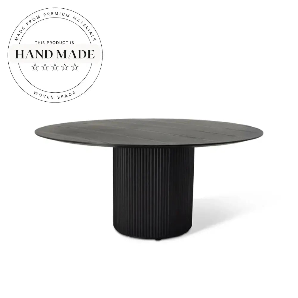 Natural Solid Oak Wood Round Contemporary Villa Restaurant Dining Table